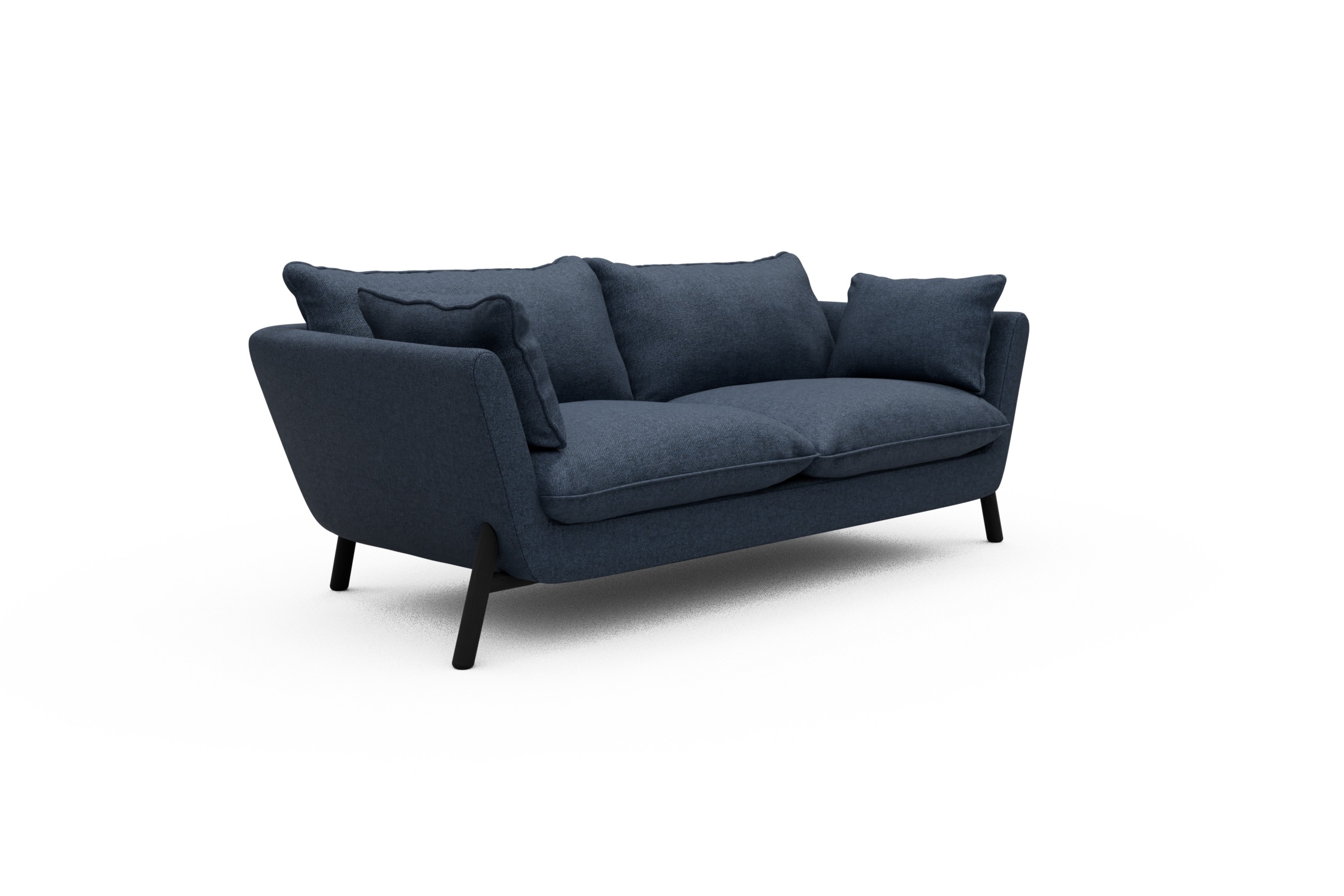 Sofa Emil PREMIUM 2-Sitzer Beinfarbe Eiche Schwarz Sama-Deep-Blue