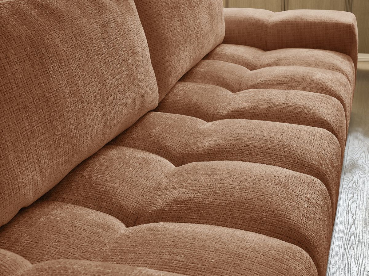 Bobochic Anakin Sofa 3-Sitzer, 2 Kissen Strukturstoff Orange