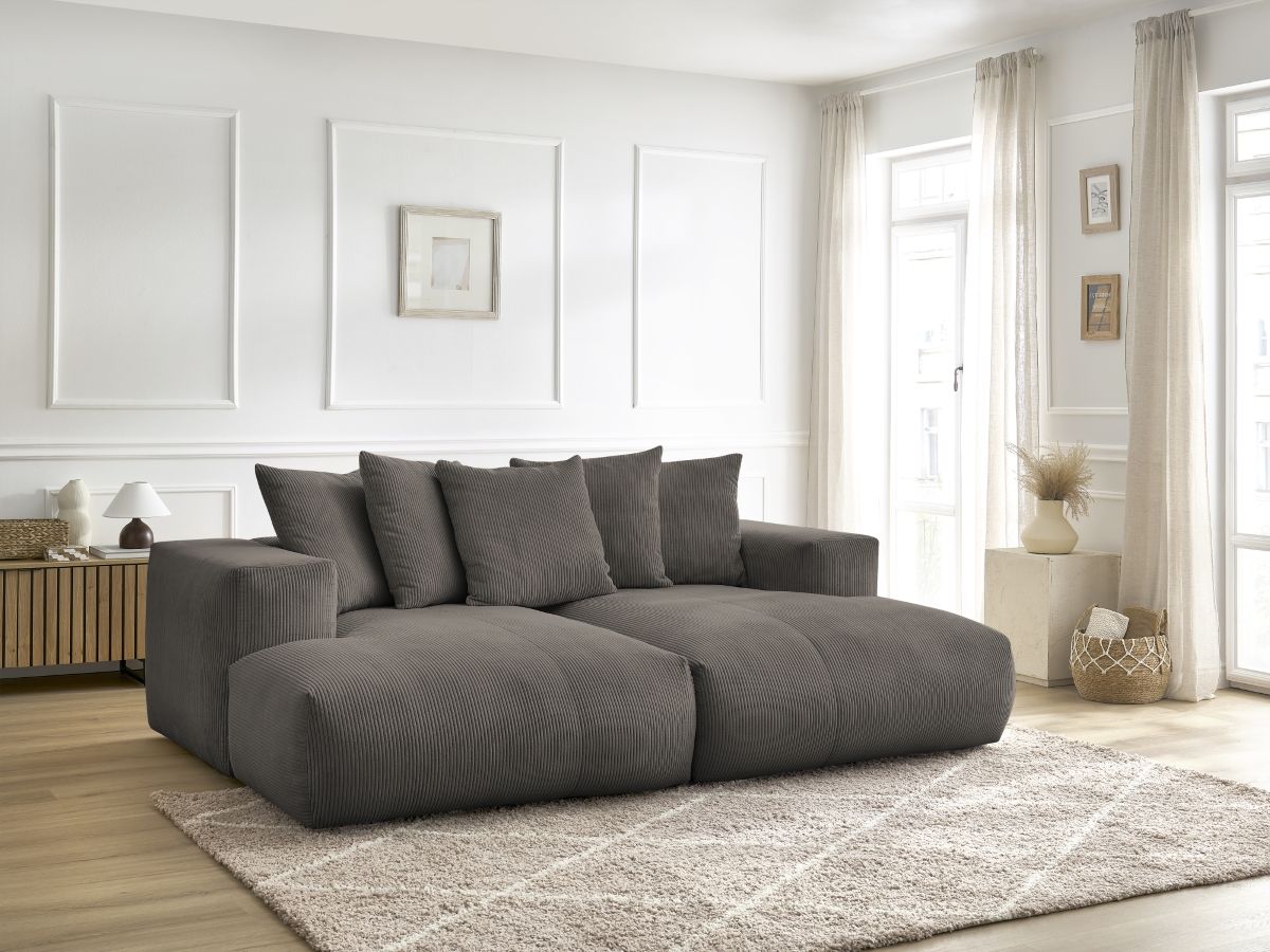 Bobochic Voltaire Sofa 4-Sitzer 248 × 170 cm Cordsamt Taupe