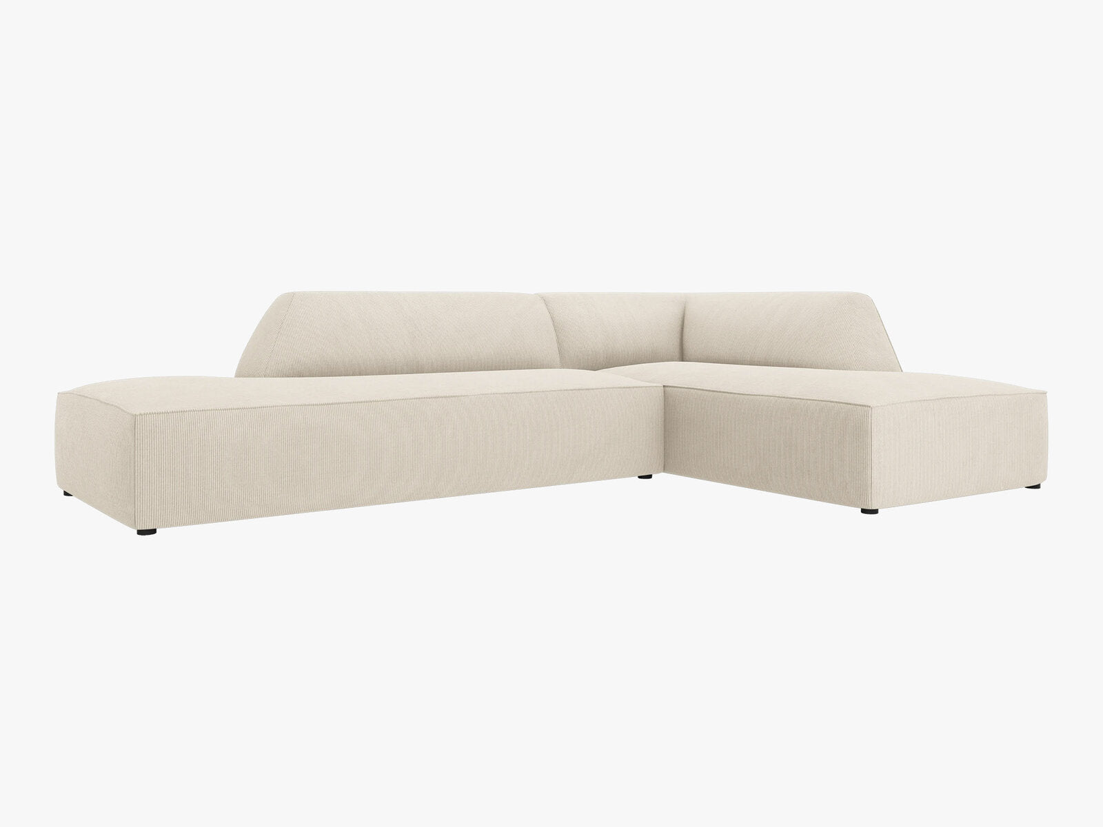 Micadoni Ecksofa Ruby 4-Sitzer Rechts Kord Scala Helles Beige