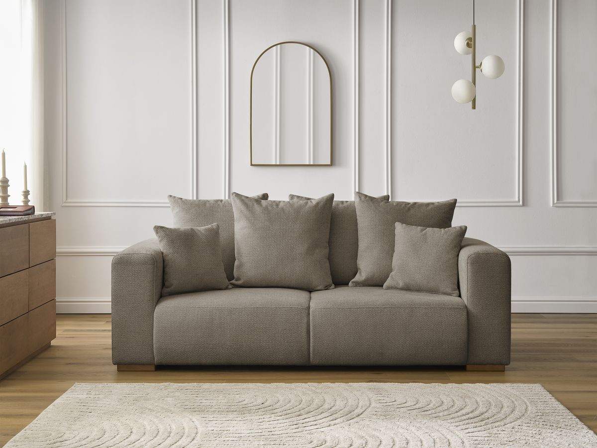 Bobochic Sidonie Sofa 2-Sitzer Melange-Stoff Taupe