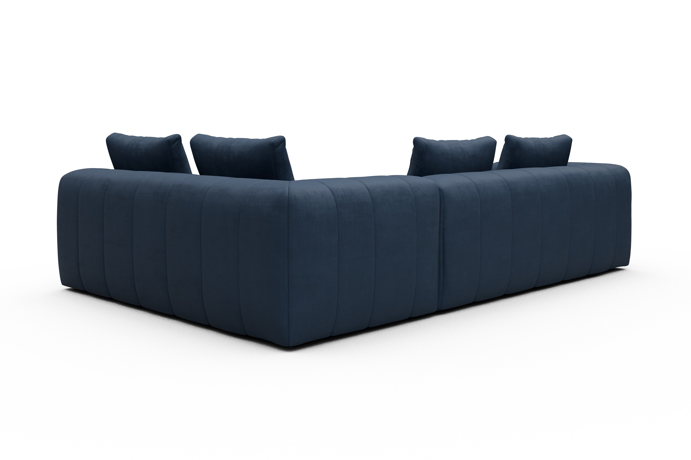 Ecksofa Hugo 2x 2,5-Sitzer Armlehne links Cordufine-Royal-Blue