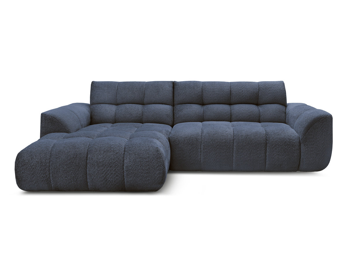Bobochic Jaya Ecksofa Chenille Dunkelblau Ecke links