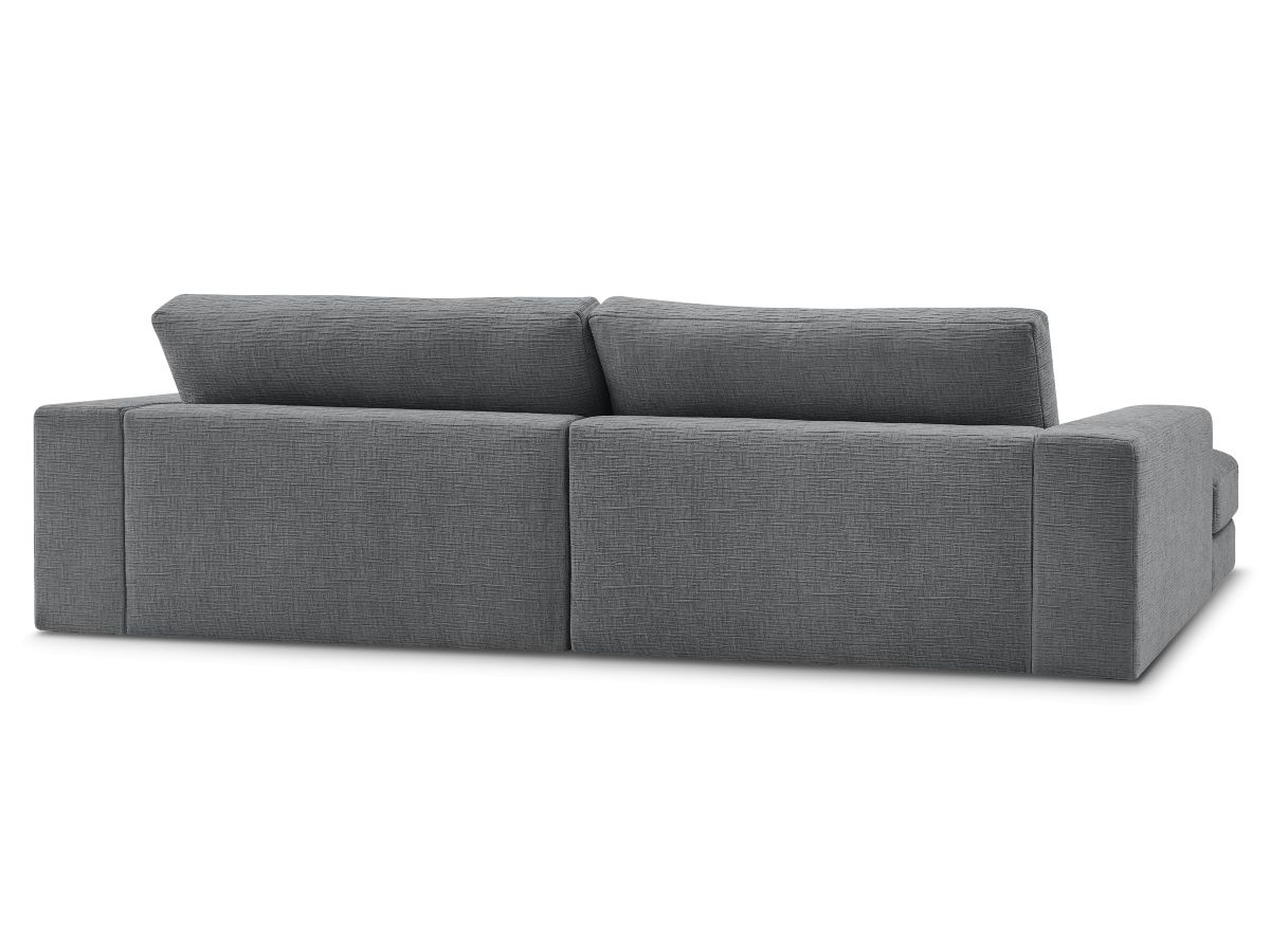 Bobochic Leonard Ecksofa mit Pouf 274 × 159 cm Strukturstoff Dunkelgrau Ecke rechts