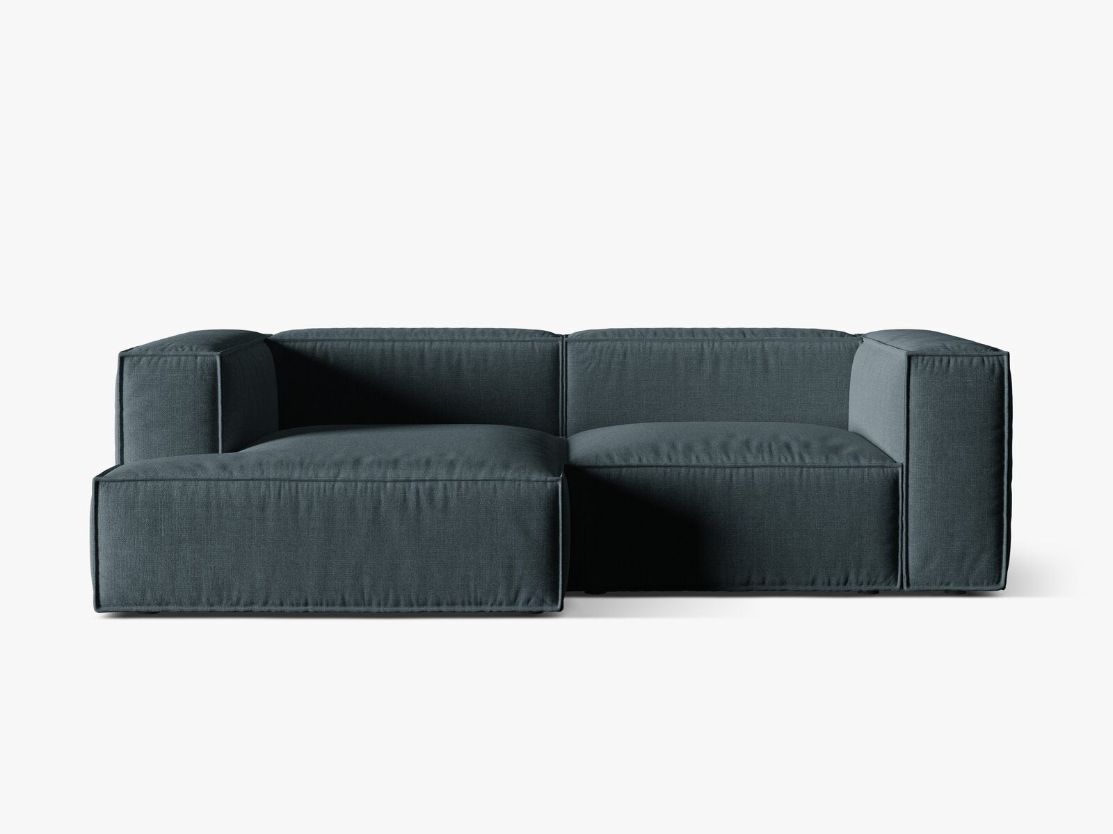 Micadoni Ecksofa Nuria 3-Sitzer Links Strukturierter Stoff Dunkel Petrol
