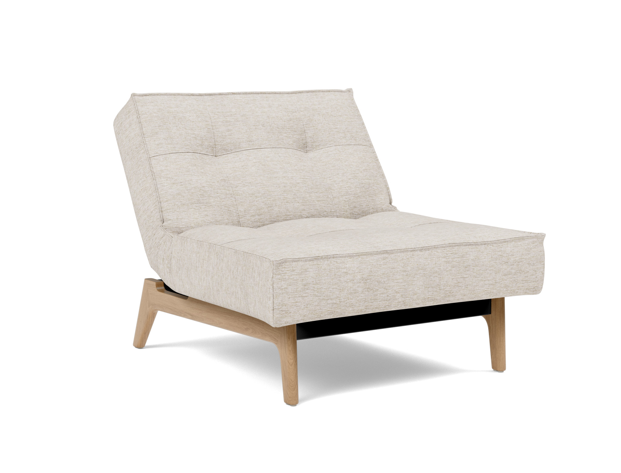 Sessel Splitback Chenille Yuveno 470-Natural Beine Eiche