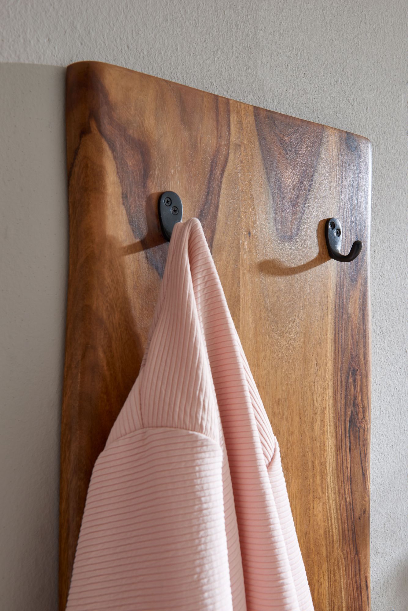 Garderobenpaneel Reykir Massivholz Dunkelbraun 40 × 7 × 140 cm