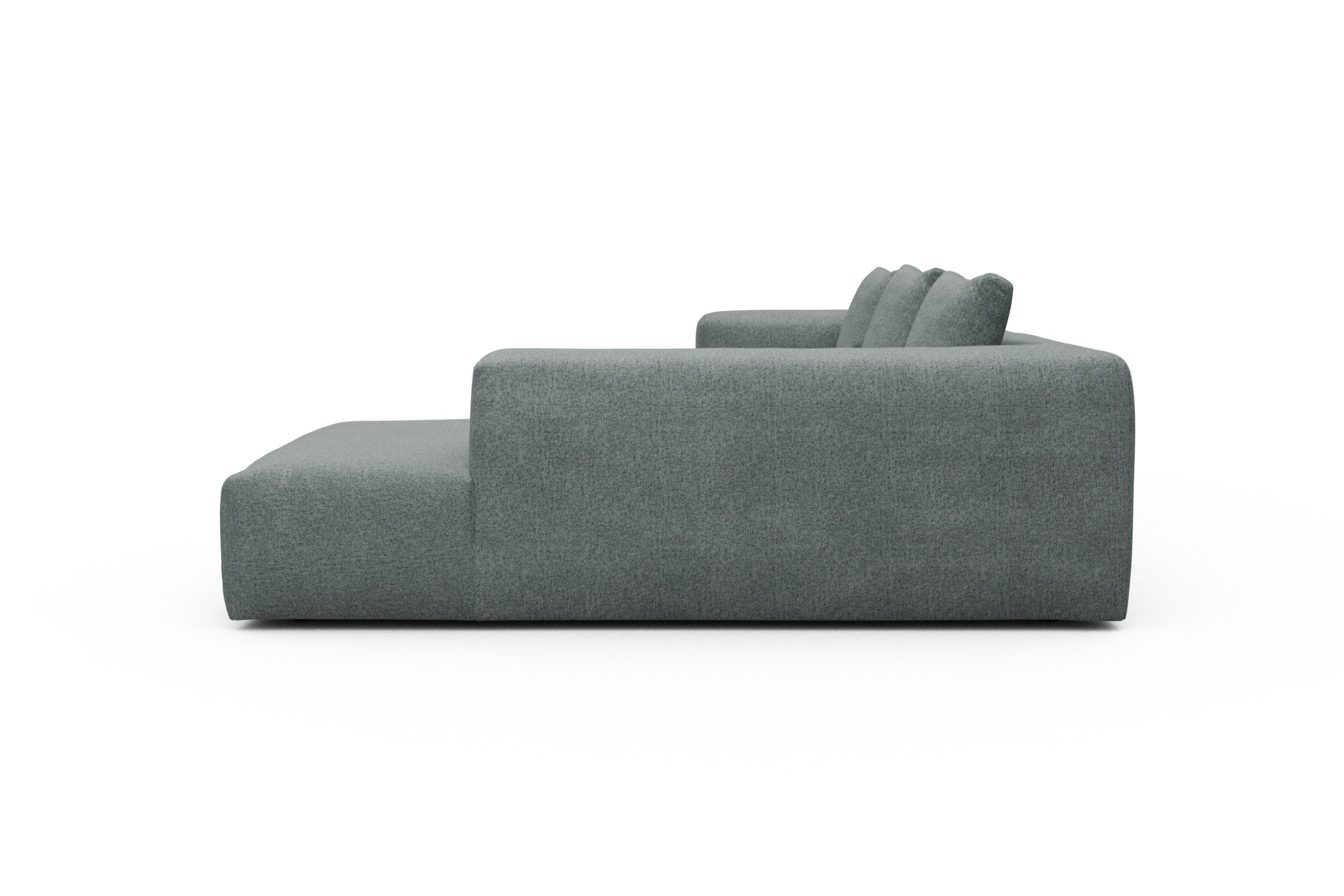 Ecksofa Fred Relax-Ecke rechts mit 2,5-Sitzer Casone-Light-Mixed-Green
