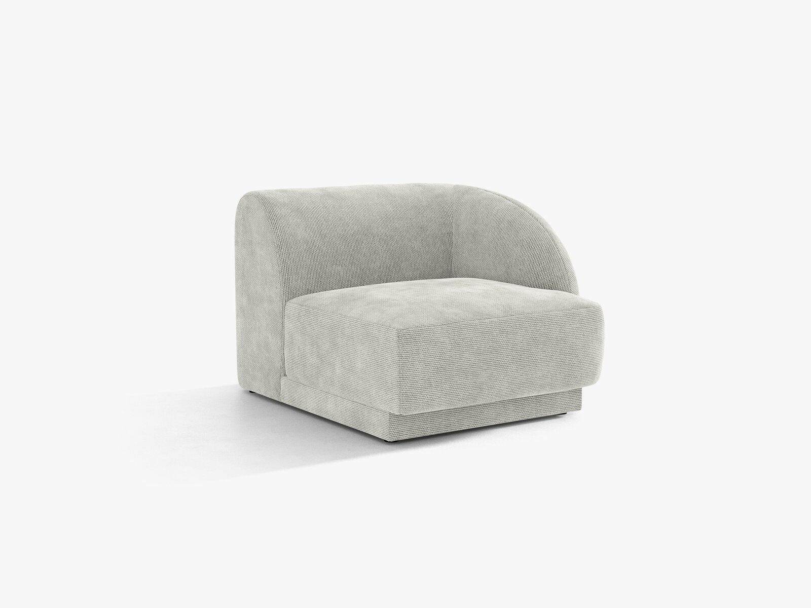 Micadoni Eckmodul Miley 1-Sitzer Rechts Chenille Eden Silber