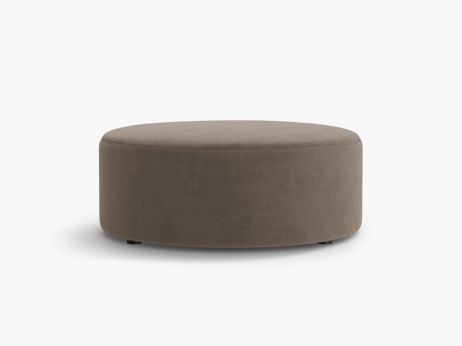 Micadoni Pouf Dia 90cm Samt Salvador Grau Braun