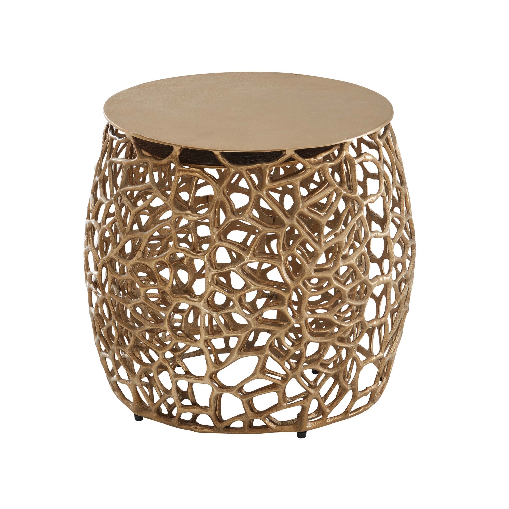 Satztisch 2er-Set Alstahaug Aluminium Gold Ø 46 cm