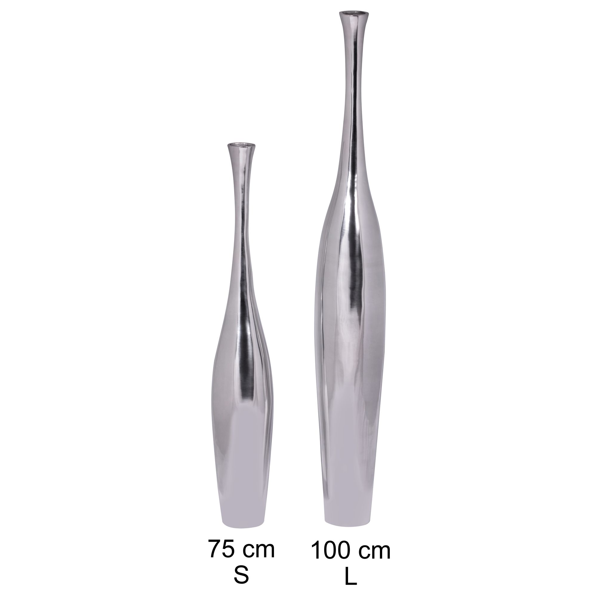 Bodenvase Bakken Aluminium Silber