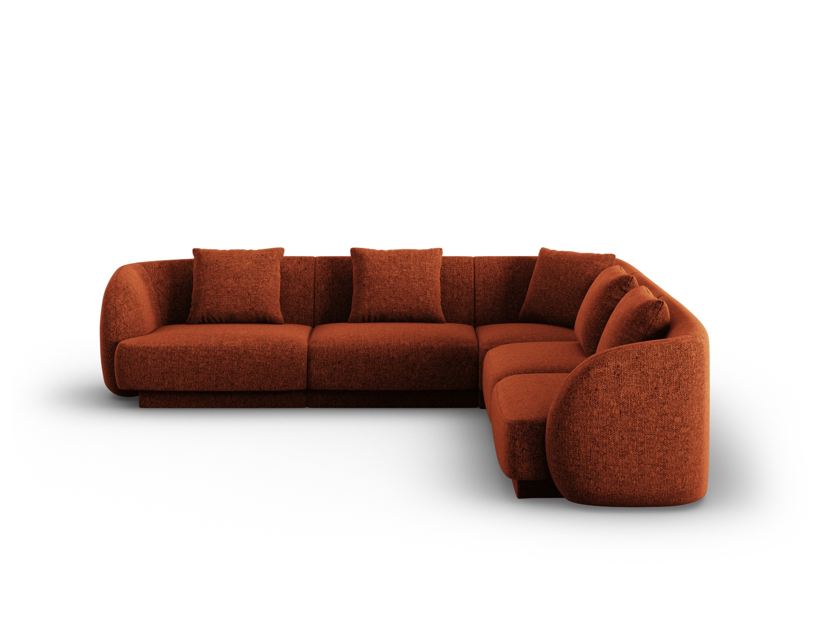 Cosmopolitan Design Wendbares Ecksofa Tulum 5-Sitzer Chenille Eden Ziegel