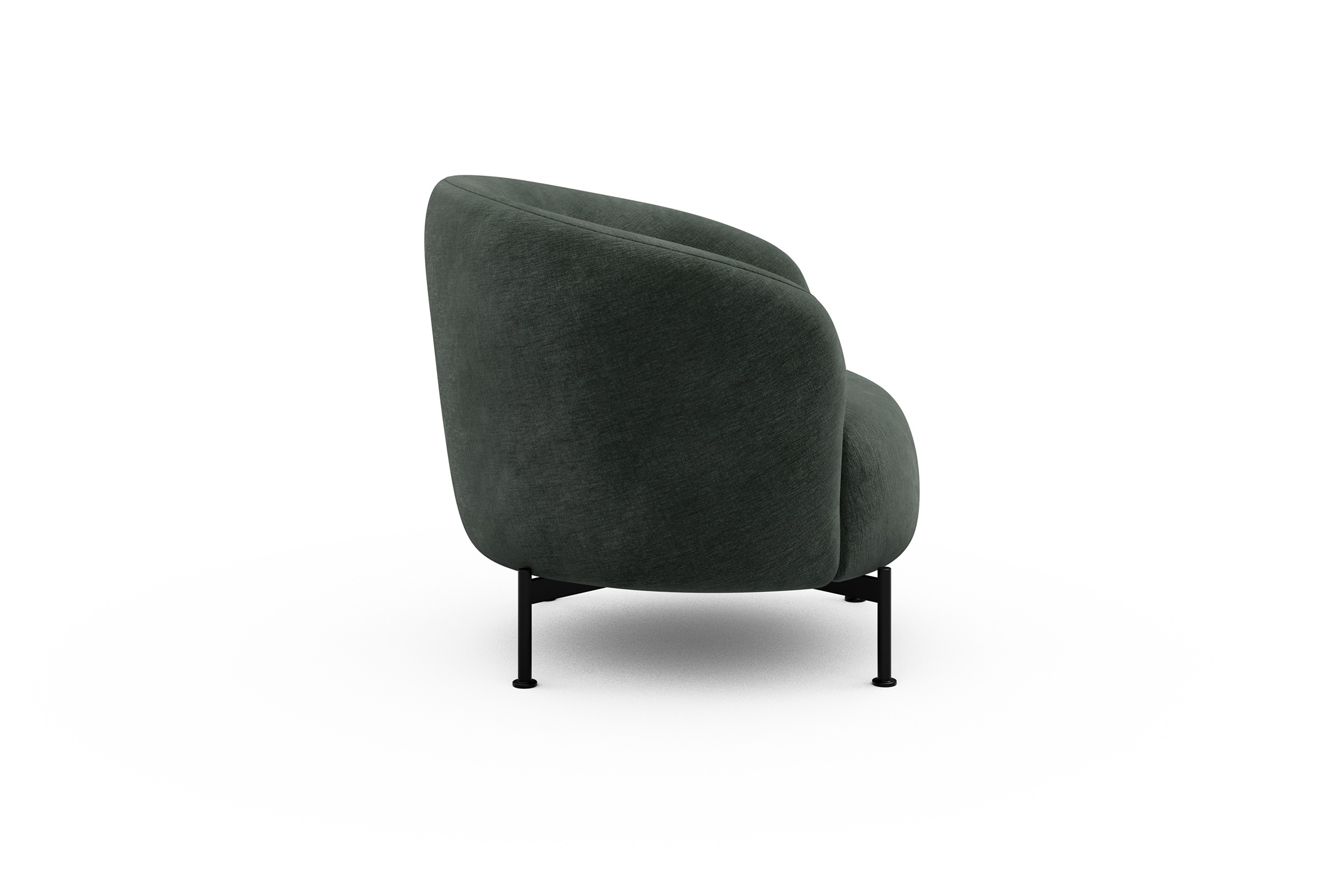 Sessel Ronda X-Metallgestell Schwarz Smooth-Laurel-Green