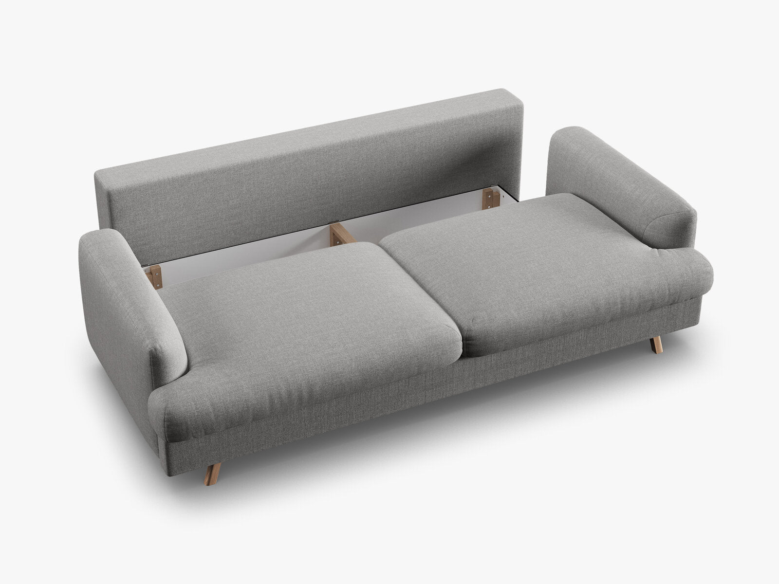 Micadoni Naomi Sofa Mit Bettfunktion Und Stauraum Strukturierter Stoff Liberty Asche Melange