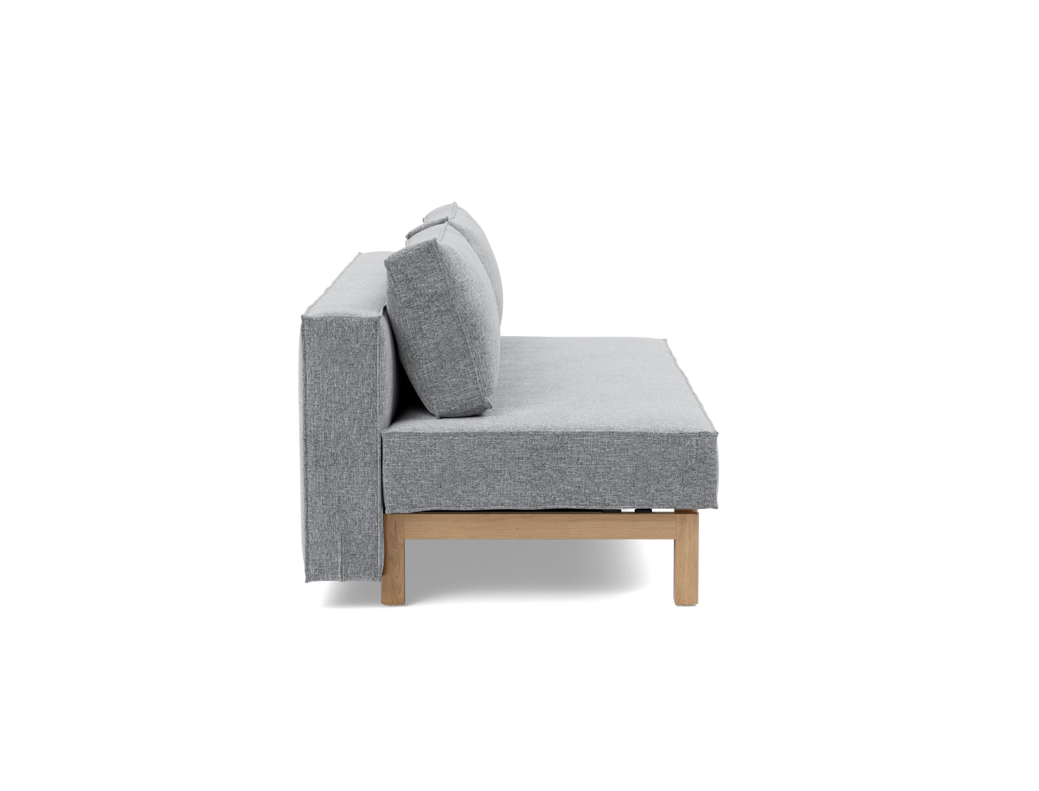 Schlafsofa Sly Strukturierter Stoff Twist 565-Granite Beine Eiche