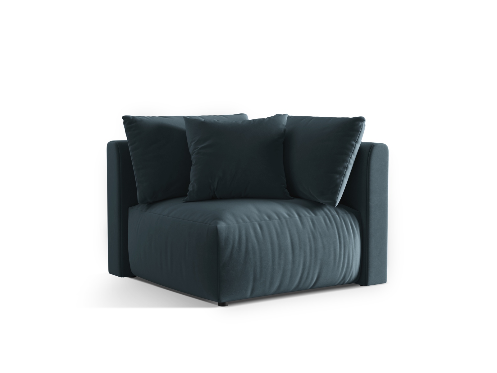 Micadoni Eckmodul Chris 1-Sitzer Samt Pastellblau