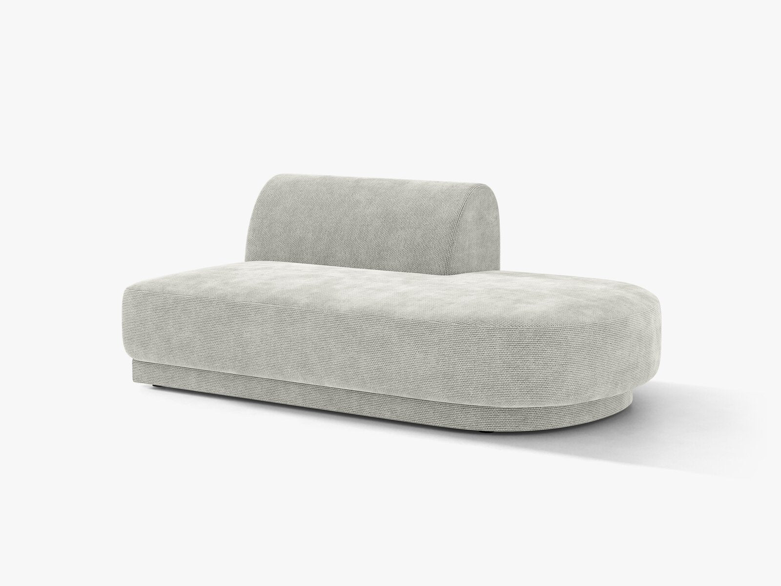 Micadoni 2-Sitzer Sitzmodul offen Miley Rechts Chenille Eden Silber