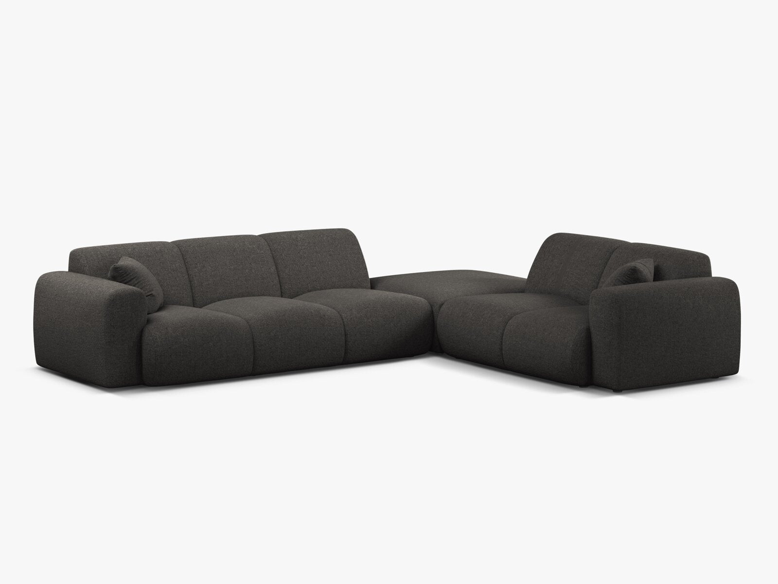 Micadoni Ecksofa Molino 6-Sitzer Rechts Chenille Eden Dunkelgrau