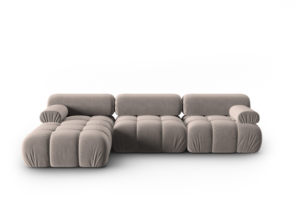 Cosmopolitan Design Modulares Ecksofa Cortina 4-Sitzer Samt Bluvel Cappuccino Links