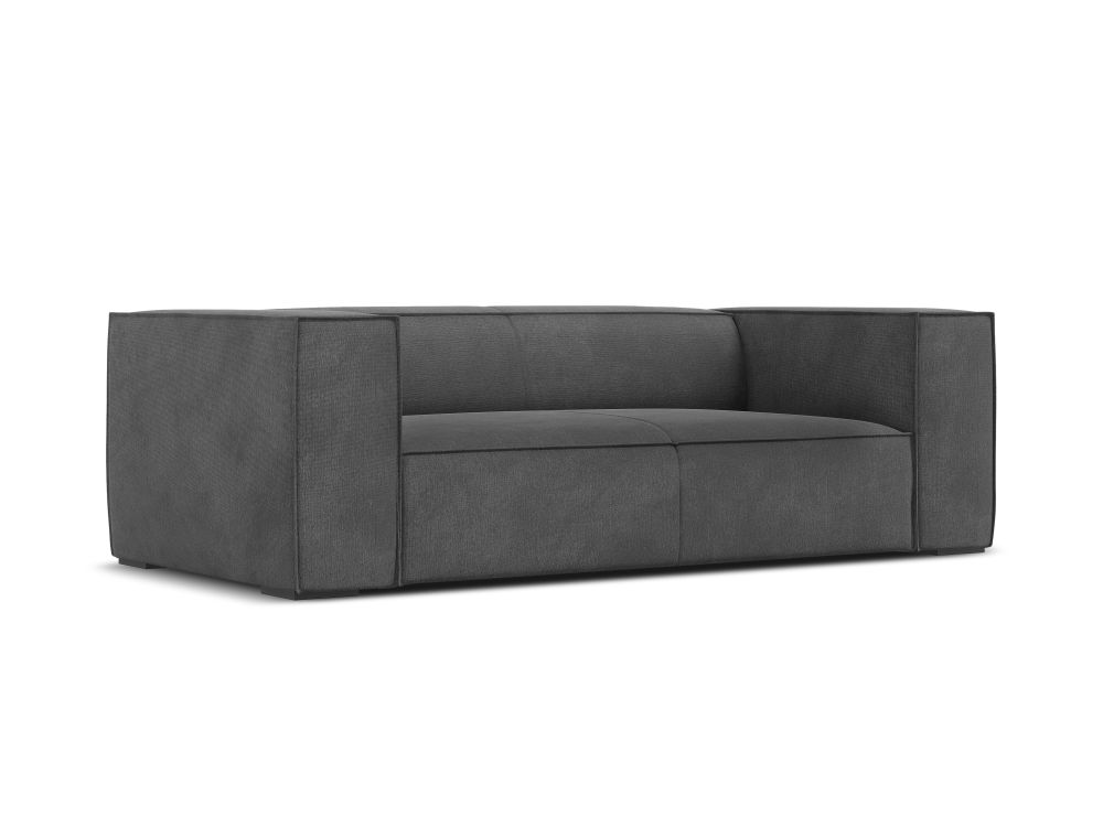 Cosmopolitan Design Sofa Turin 2-Sitzer Strukturierter Stoff Rosario Grau