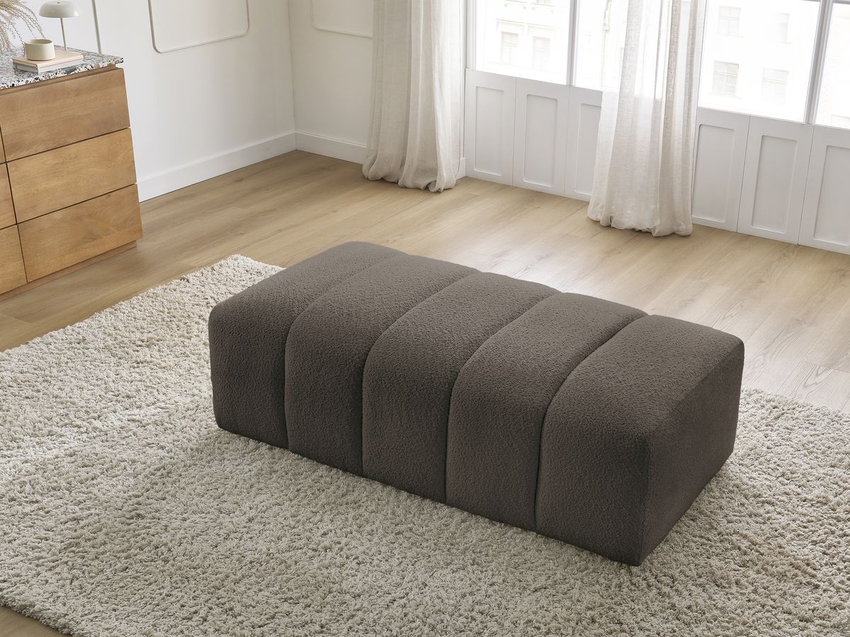 Bobochic Annecy Pouf Bouclé-Stoff Braun