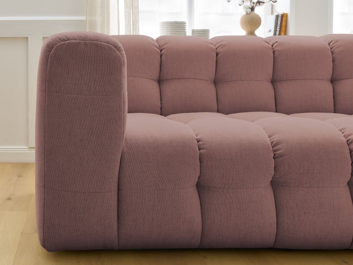 Bobochic Cloud Ecksofa 288 × 184 cm Stoff Rosa Ecke rechts