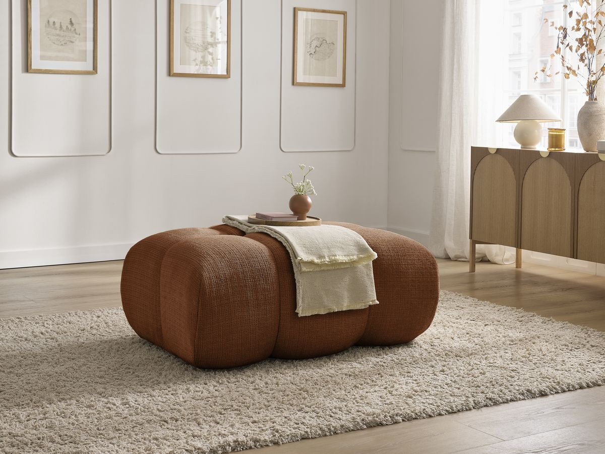 Bobochic Ivane Pouf Strukturstoff Orange
