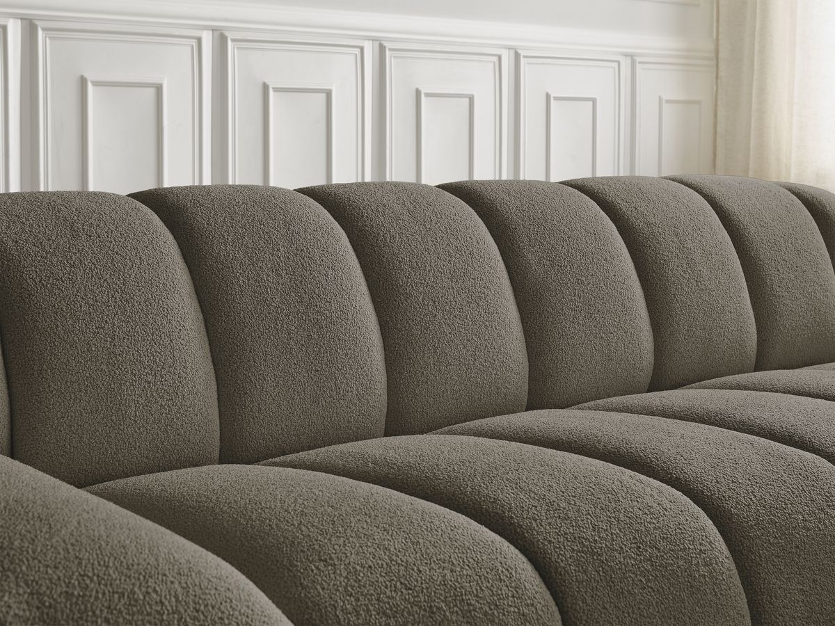 Bobochic Hayden Sofa 3-Sitzer Bouclé-Stoff Braun