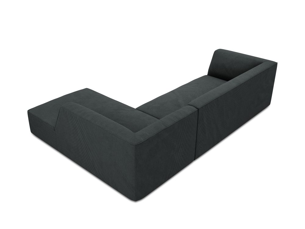 Cosmopolitan Design Ecksofa Siena 4-Sitzer Kord Scala Schwarz Rechts