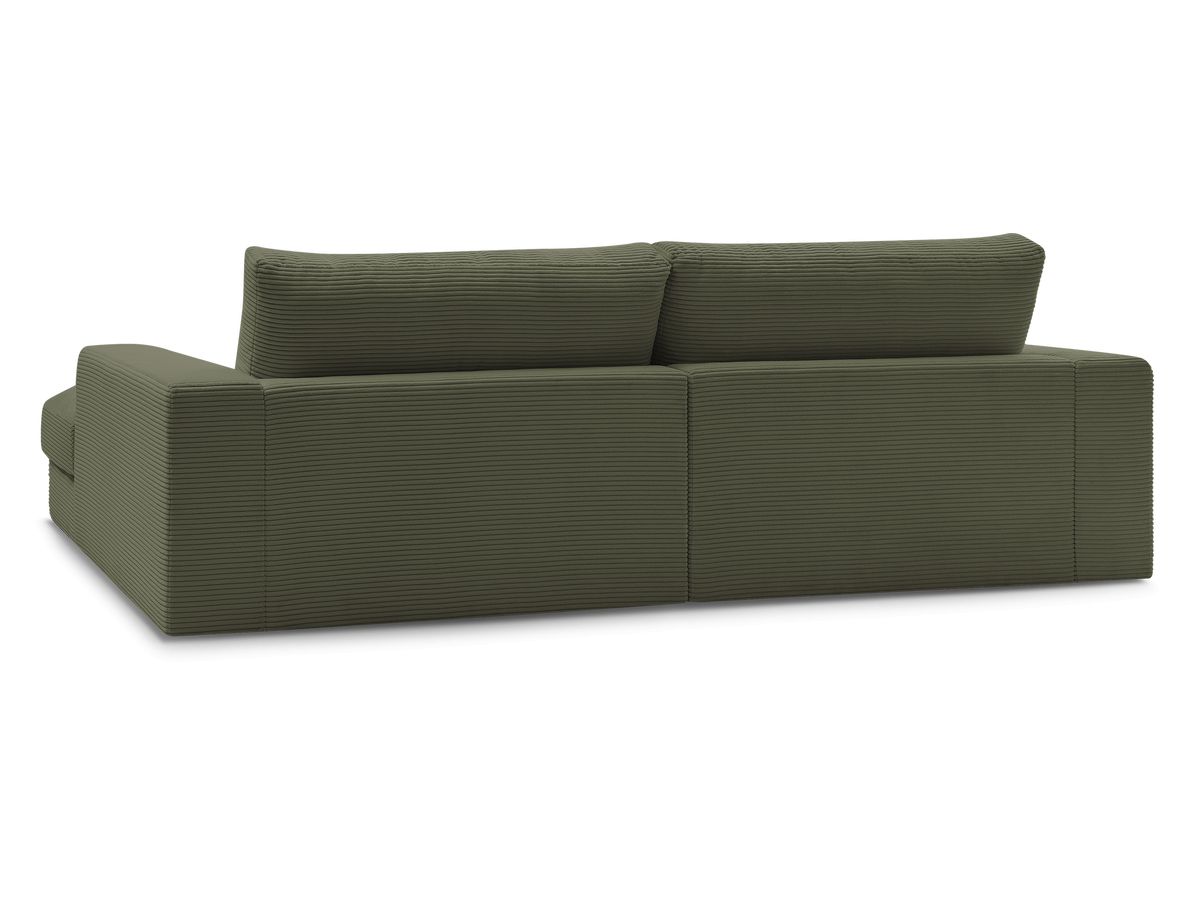 Bobochic Leonard Ecksofa mit Pouf 274 × 159 cm Cordsamt Hellgrün Ecke links