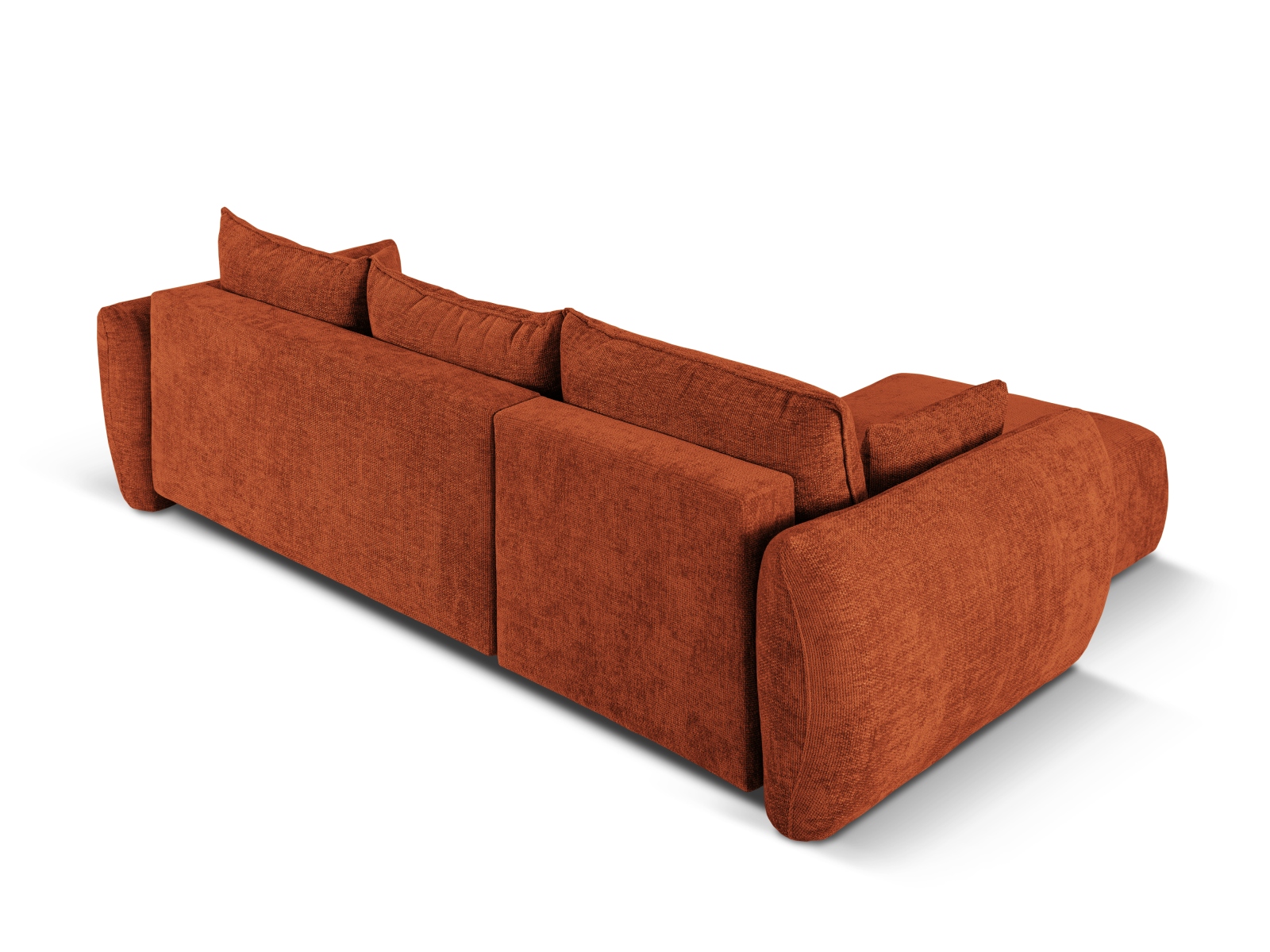 Cosmopolitan Design Ecksofa Matera 4-Sitzer mit Schlaffunktion Chenille Eden Ziegel Links