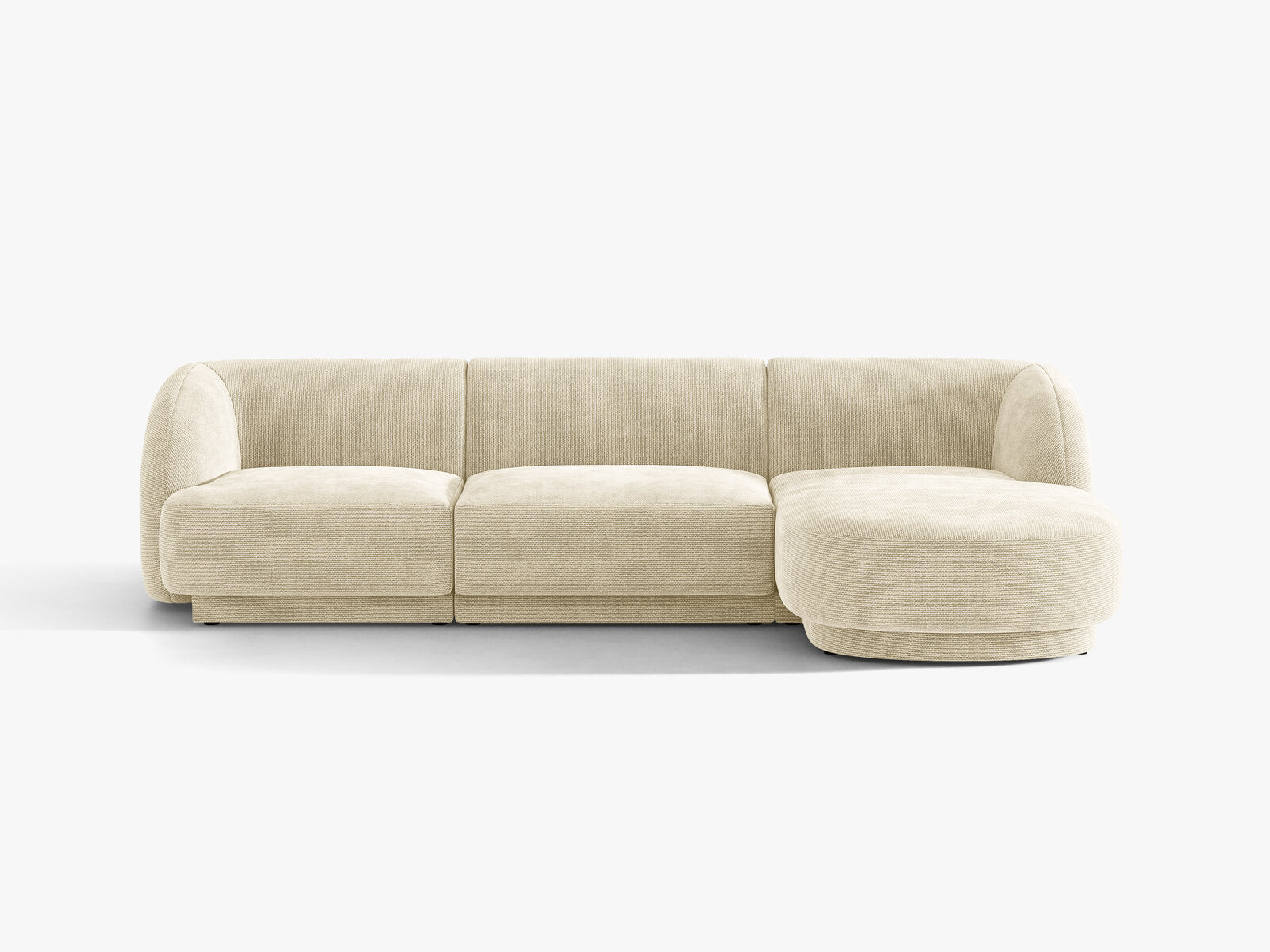 Micadoni Ecksofa Miley 4-Sitzer Rechts Chenille Haga Helles Beige