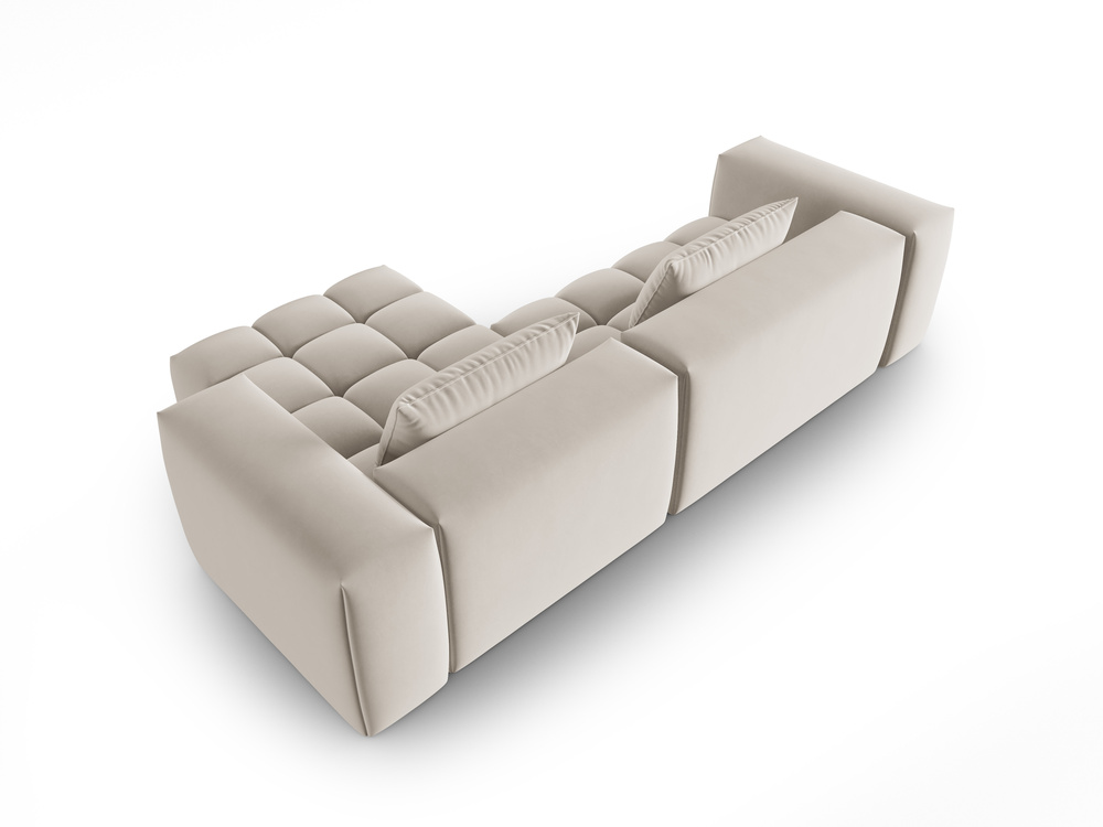 Cosmopolitan Design Ecksofa Verona 3-Sitzer Samt Casino Ecru Rechts