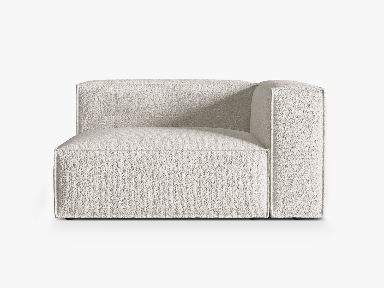 Micadoni Eckmodul Nuria 2-Sitzer Rechts Boucle Grau Beige Melange