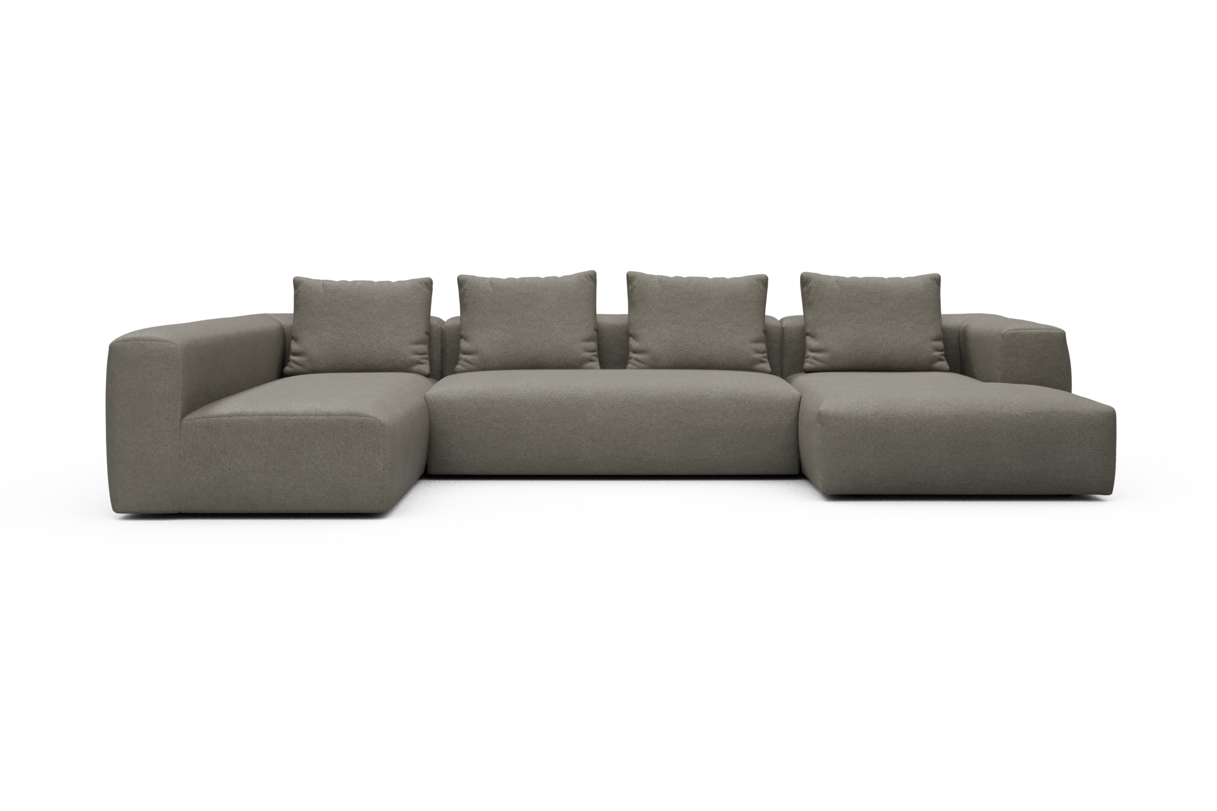 Skandi Home Wohnlandschaft Fred Chaiselongue rechts mit 2-Sitzer und lange Armlehne links Denari-Warm-Grey moebelfaktor