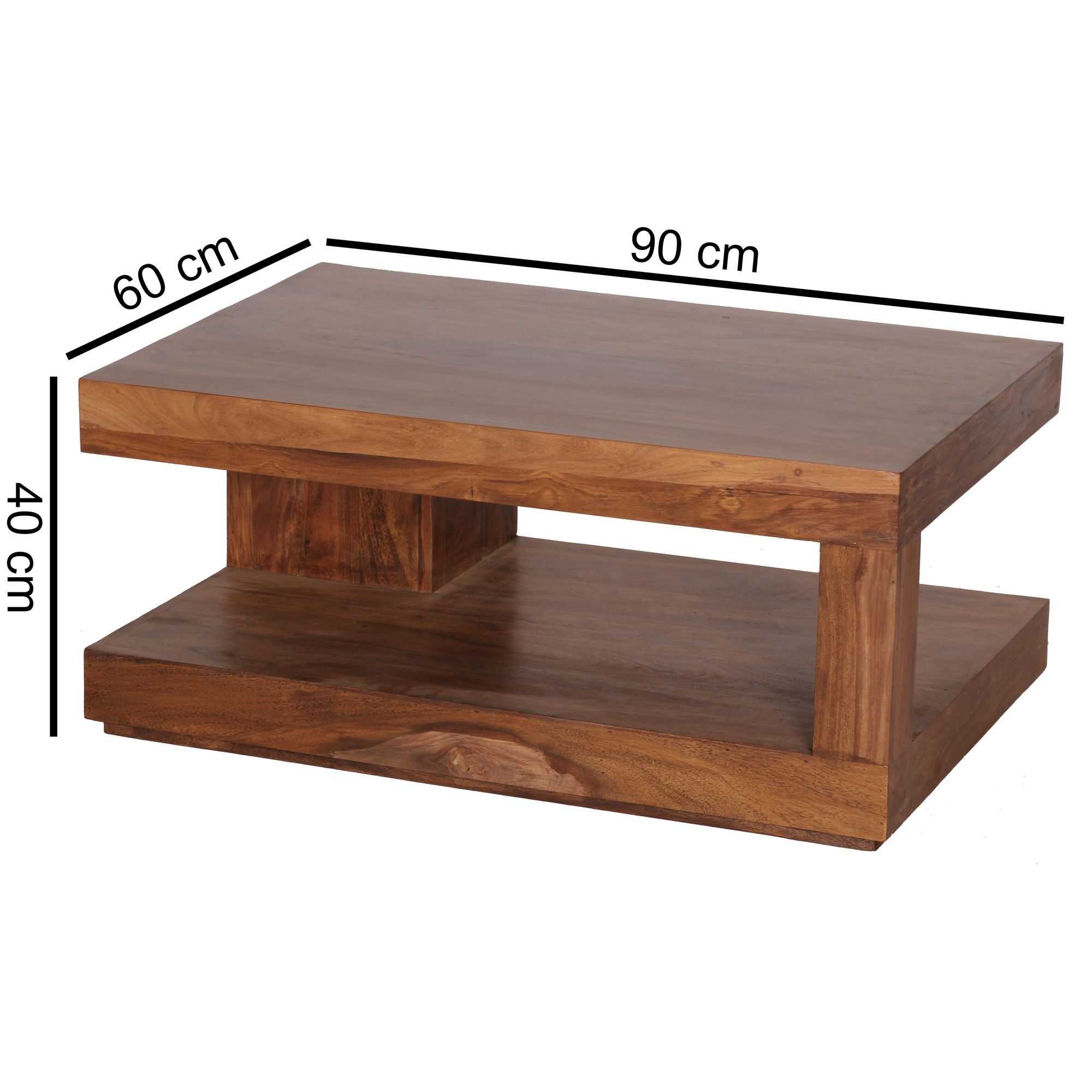 Couchtisch Kalsoy Sheesham Massivholz 90 × 60 × 40 cm