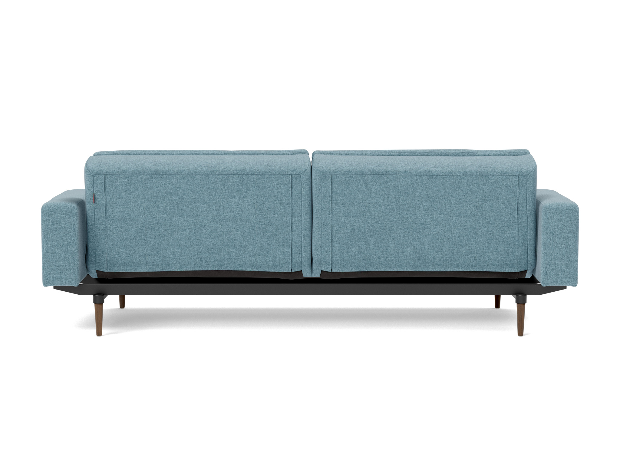 Schlafsofa Dublexo mit Armlehnen Flachgewebe Mixed Dance 525-Light-Blue Beine Styletto Eiche dunkel