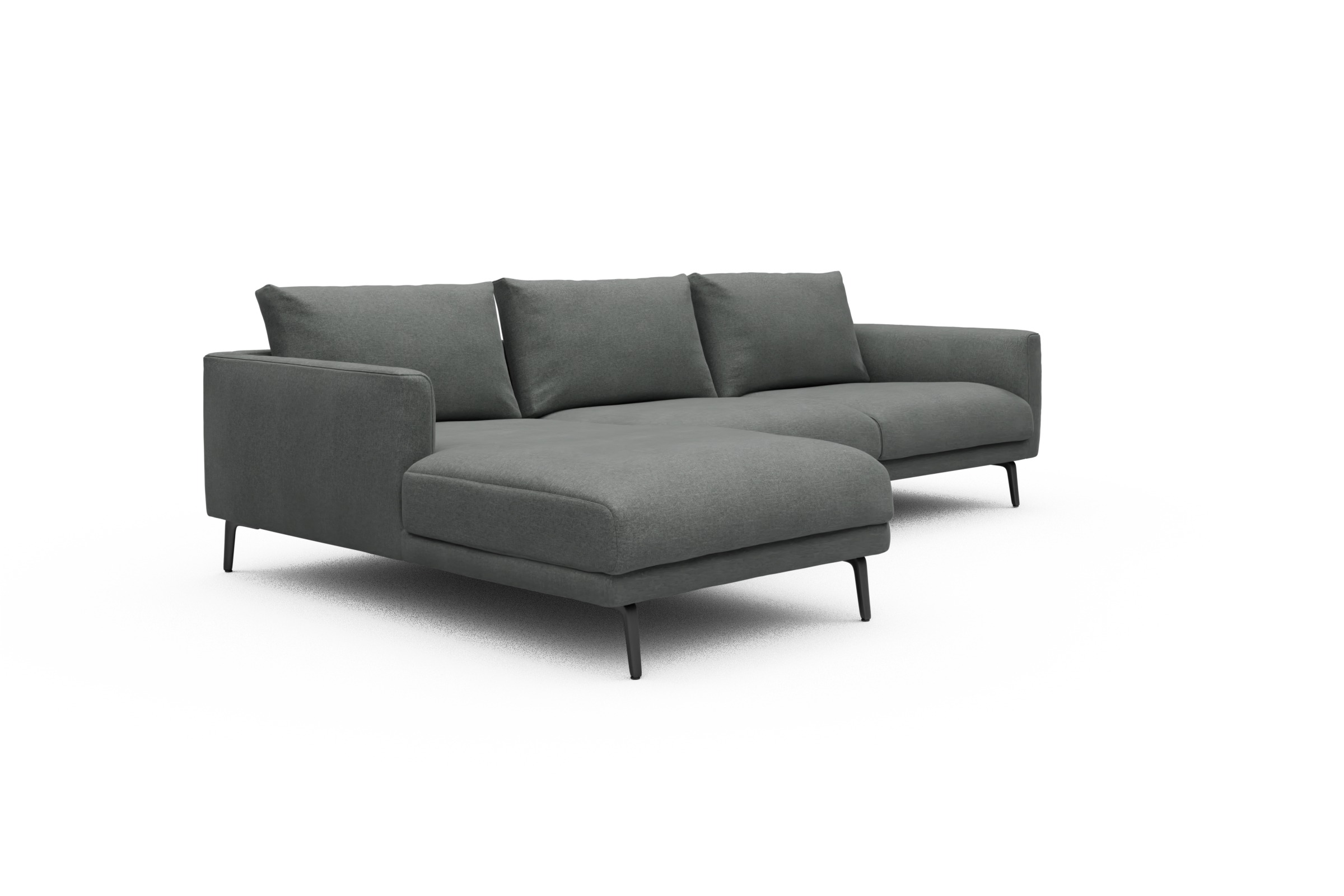 Ecksofa Karl Chaiselongue links mit 2,5-Sitzer Satya-Steel