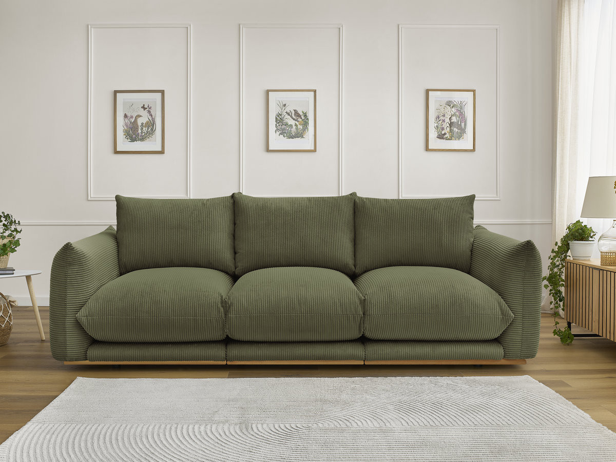 Bobochic Ernest Sofa 3-Sitzer 266 × 106 cm Cordsamt Grün