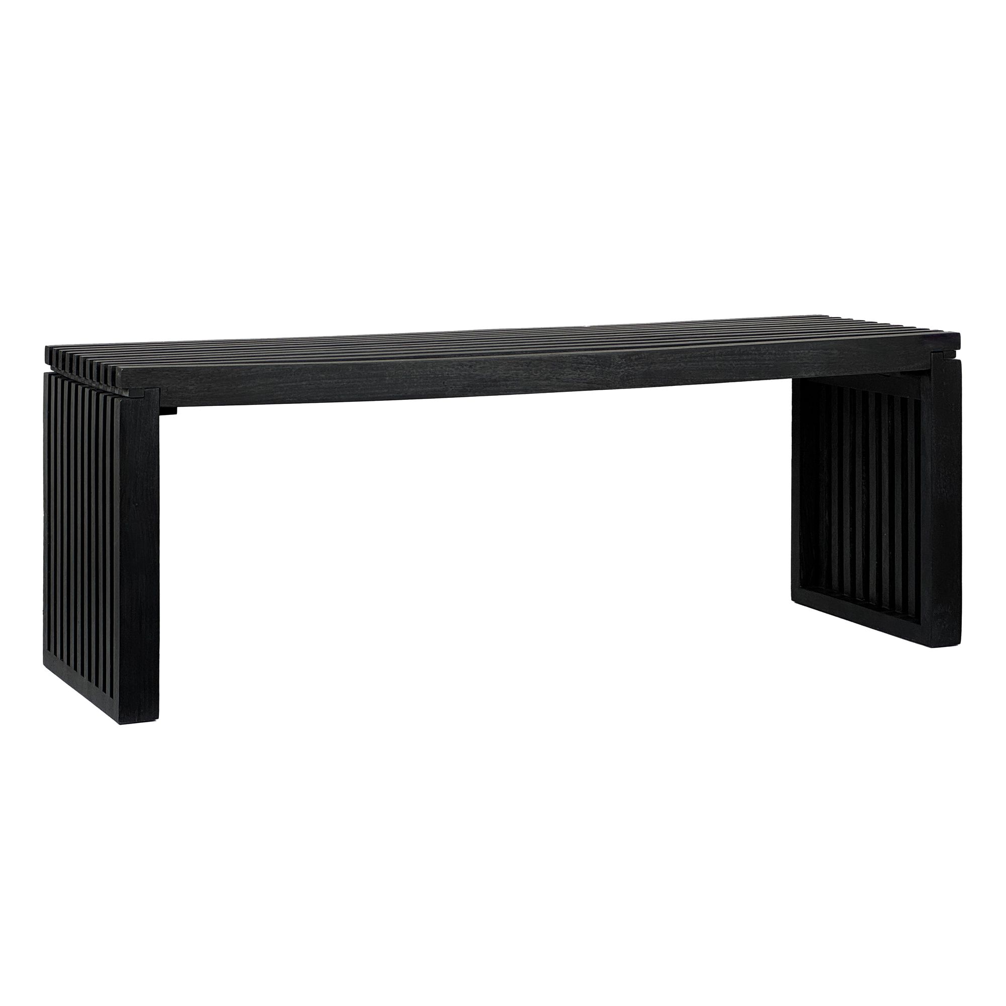 Sitzbank Hakadal Akazie Massivholz Schwarz 120 × 35 × 45 cm