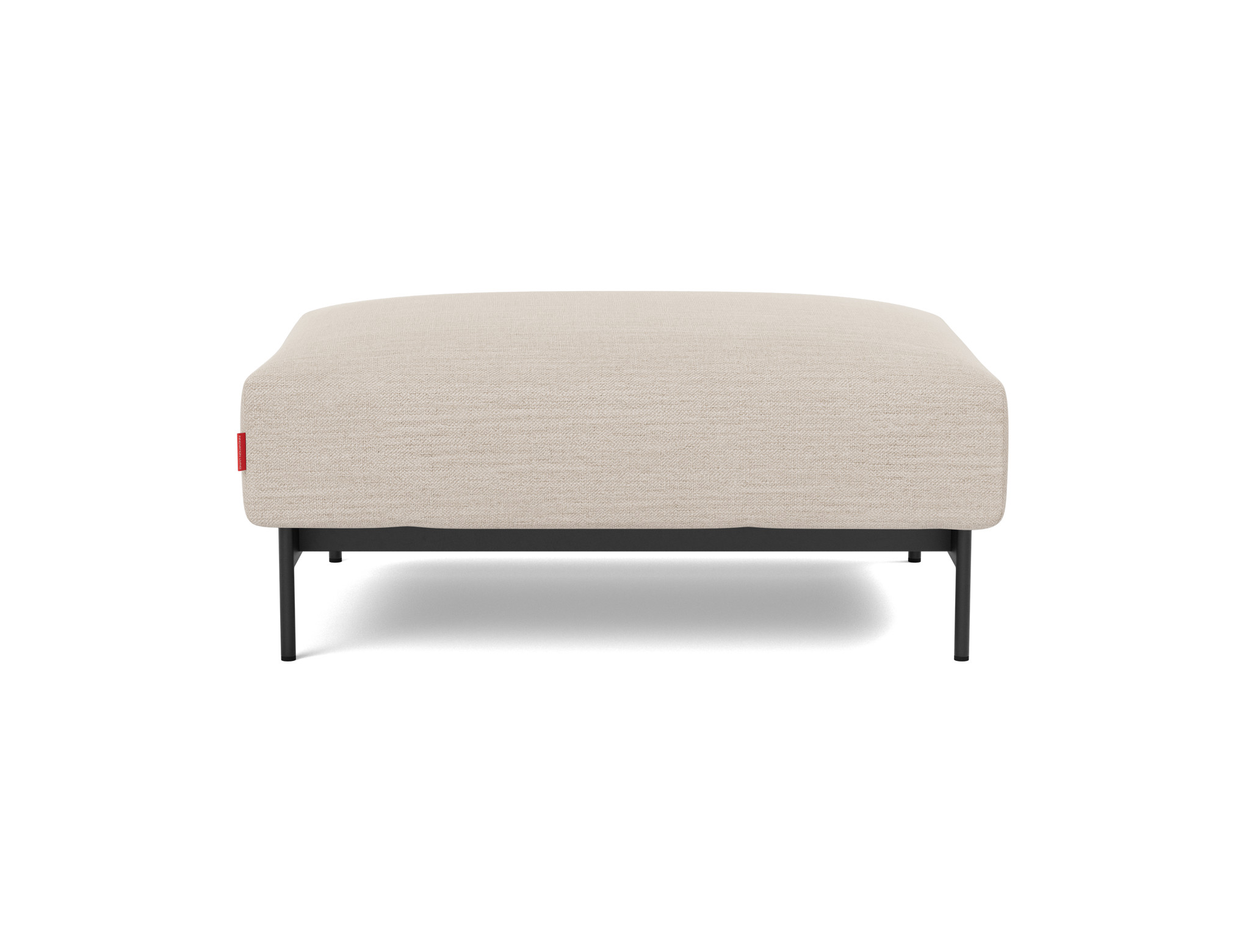 Hocker Malloy Webstoff Blida 612-Sand-Grey Beine Schwarzes Metall