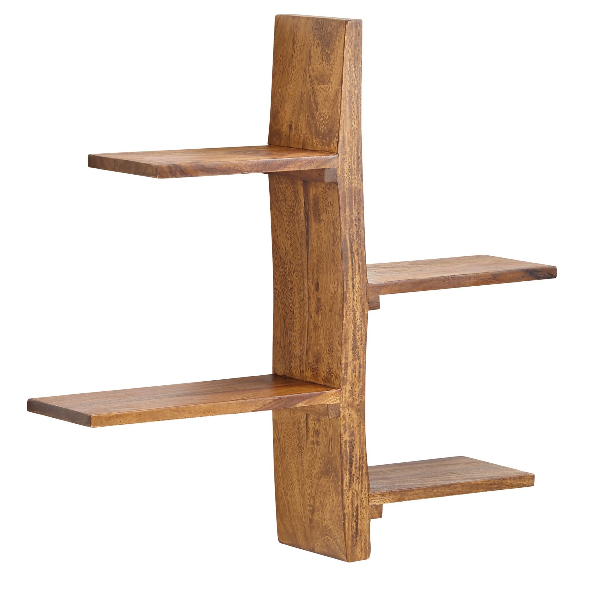 Wandregal Ljosavatn Massivholz Dunkelbraun 58 × 15 × 60 cm