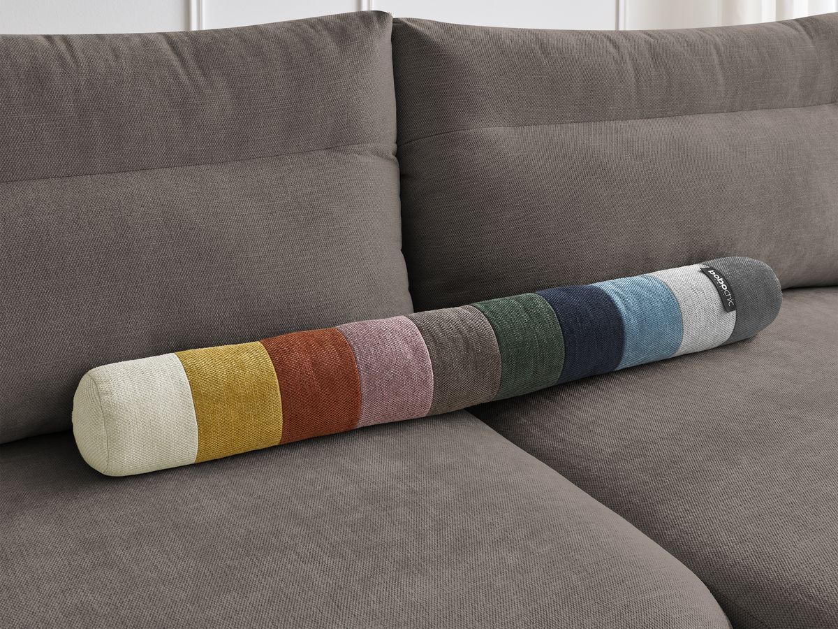 Bobochic Aden Ecksofa 386 × 152 cm Stoff Taupe Ecke rechts