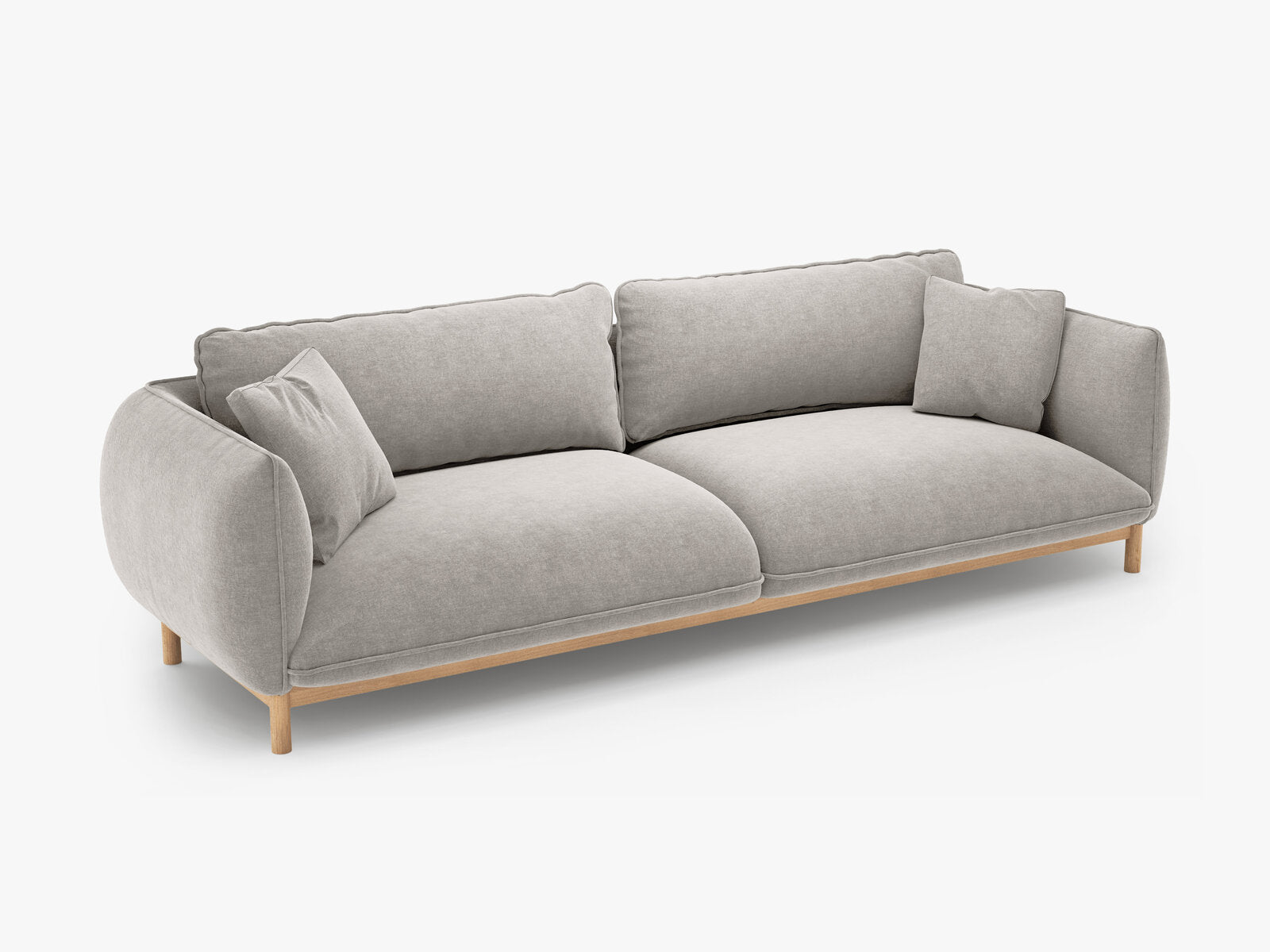 Micadoni Ada Sofa 4-Sitzer Strukturierter Stoff Wind Hellgrau