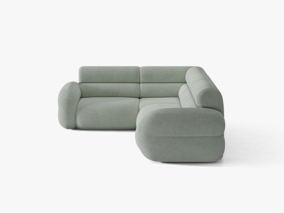 Micadoni Neo Ecksofa 5-Sitzer Rechts Chenille SILENCIO Gedämpftes Blau