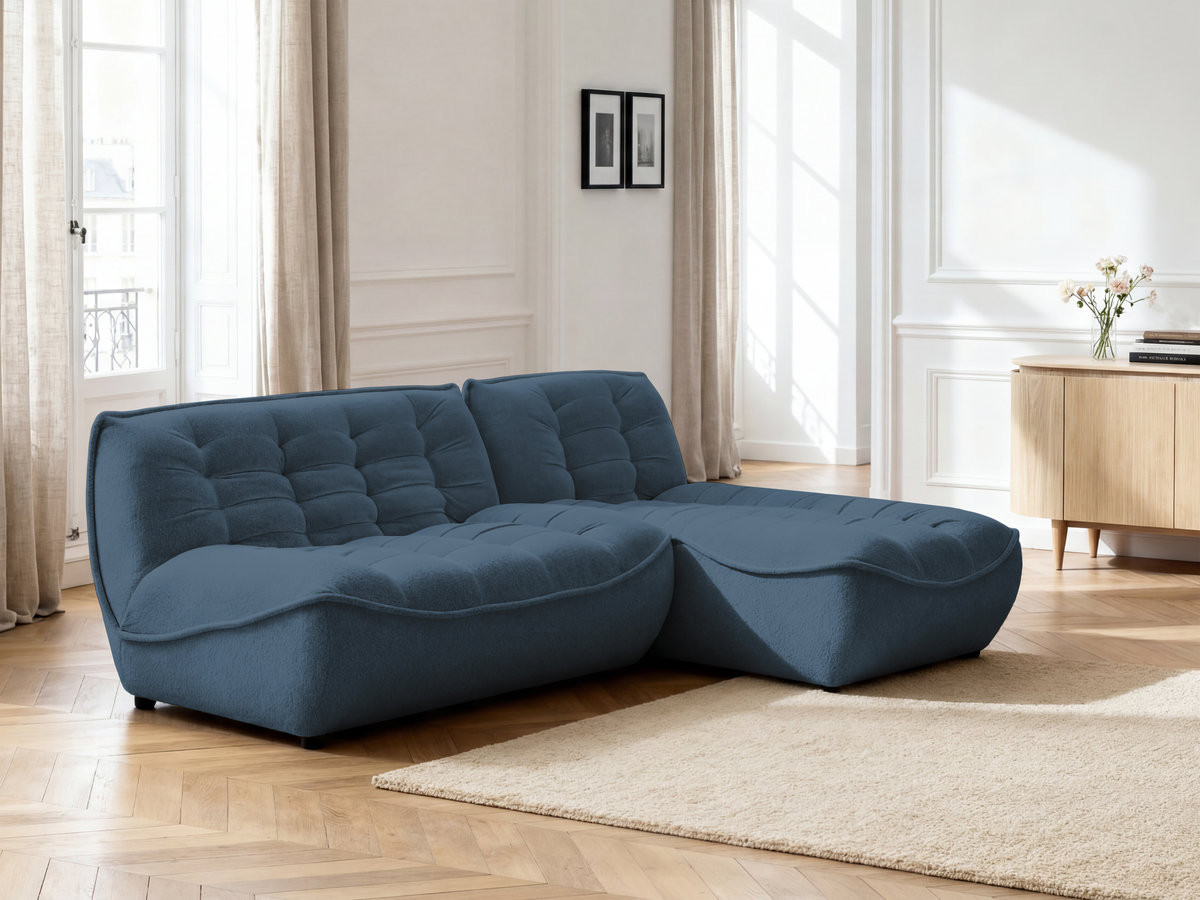 Bobochic Serena Ecksofa Melange-Stoff Blau