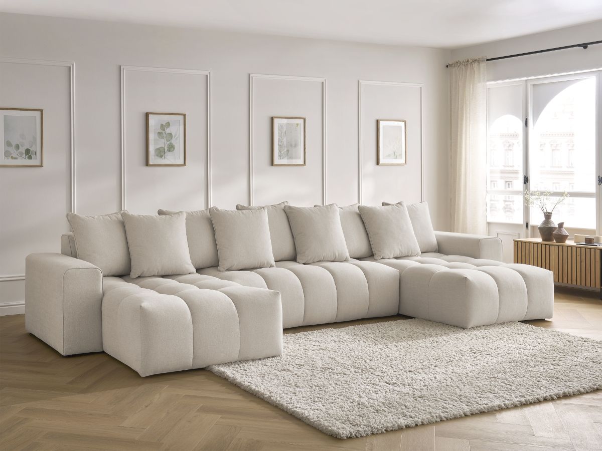 Bobochic Mont-blanc Wohnlandschaft Melange-Stoff Beige