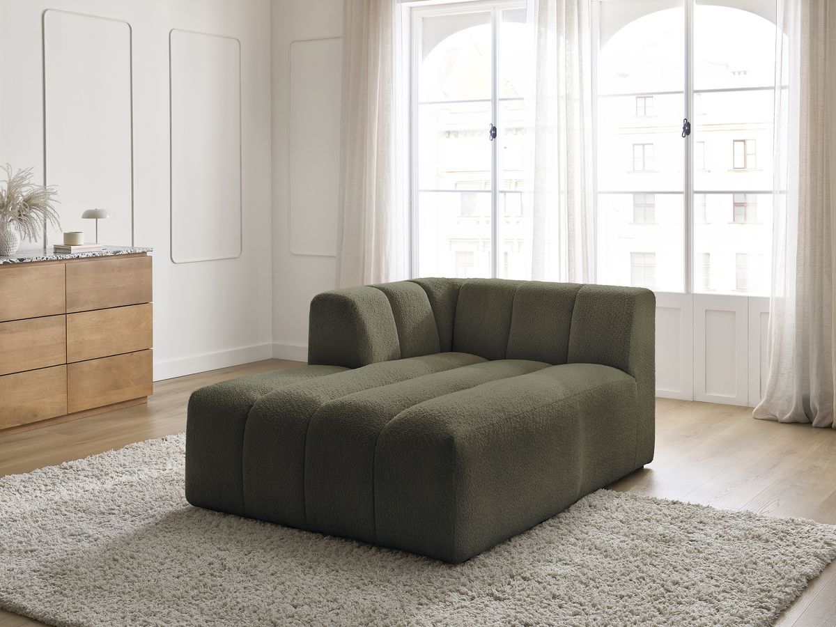 Bobochic Annecy Méridienne-Modul Bouclé-Stoff Grün Ecke links