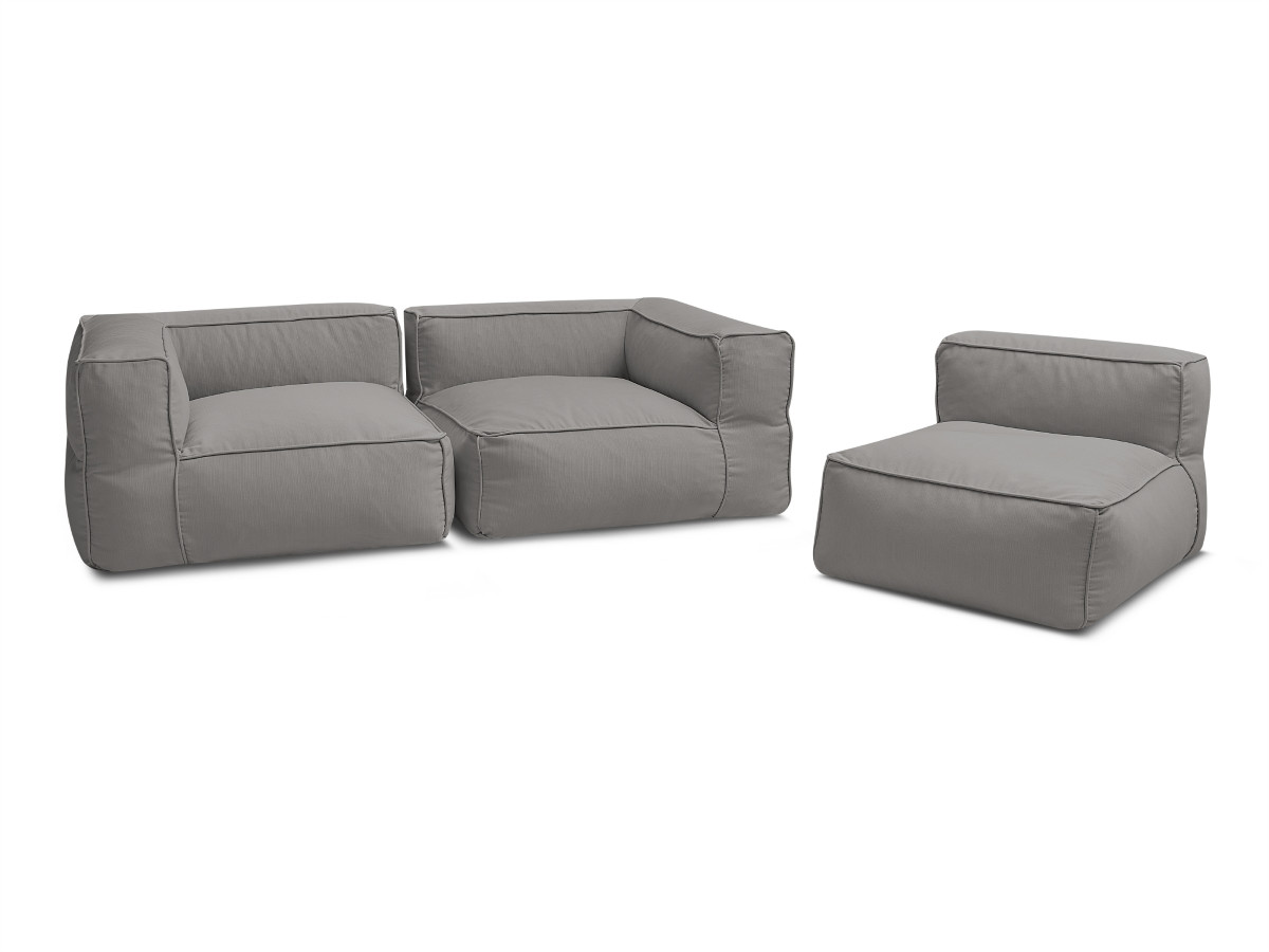 Bobochic Giulia Gartensofa 3-Sitzer Stoff Dunkelgrau